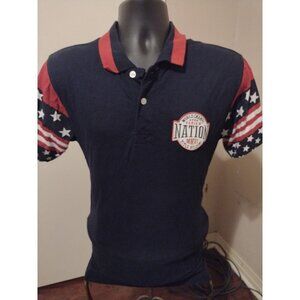 Parish Nation World Champs Title Holders Print Polo Shirt Large L American Flag